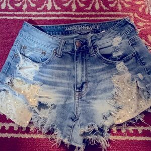 AEO Hi-Rise Festival Sequin Pocket Shorts